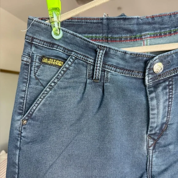 G-STAR RAW Men’s Skinny Jeans Dark Blue w/ Pleated Moto Detail Size 36 Denim Y2K - Picture 4 of 15